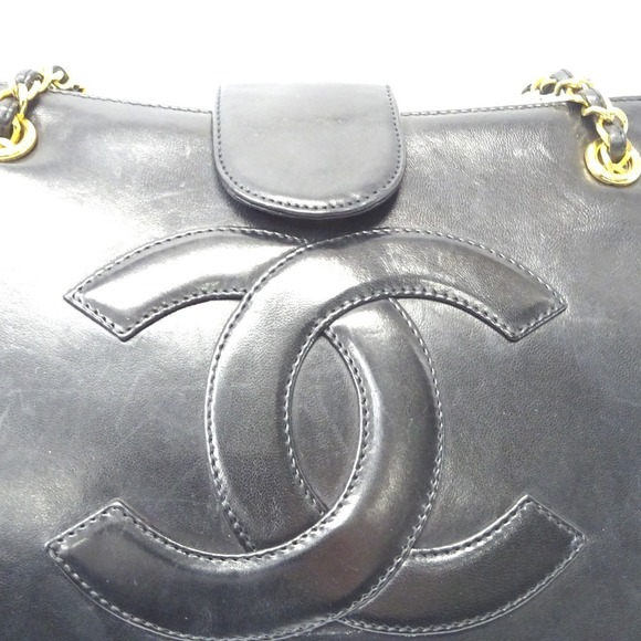 CHANEL Chain Shoulder Bag Deca Coco Mark Lambskin Black - Picture 2 of 16